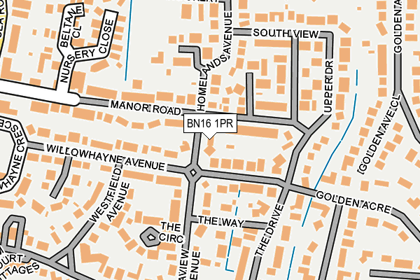 BN16 1PR map - OS OpenMap – Local (Ordnance Survey)