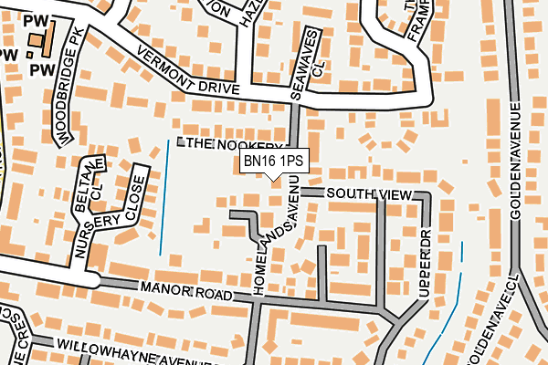 BN16 1PS map - OS OpenMap – Local (Ordnance Survey)