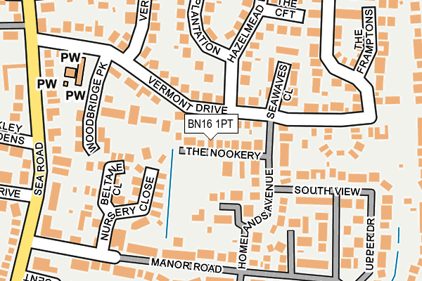 BN16 1PT map - OS OpenMap – Local (Ordnance Survey)