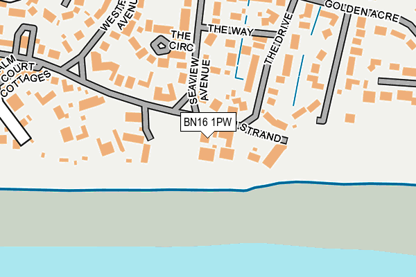 BN16 1PW map - OS OpenMap – Local (Ordnance Survey)