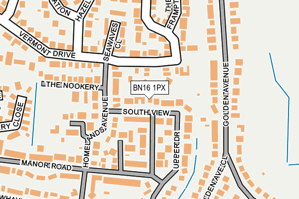 BN16 1PX map - OS OpenMap – Local (Ordnance Survey)