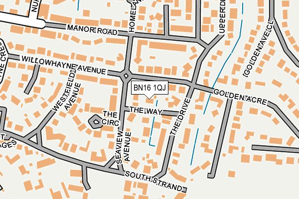 BN16 1QJ map - OS OpenMap – Local (Ordnance Survey)