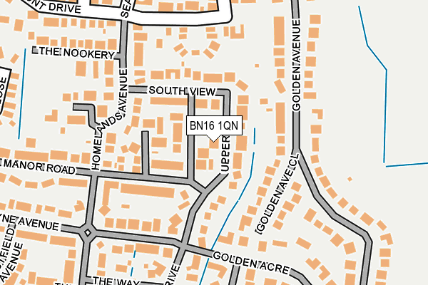 BN16 1QN map - OS OpenMap – Local (Ordnance Survey)