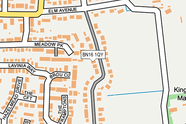BN16 1QY map - OS OpenMap – Local (Ordnance Survey)