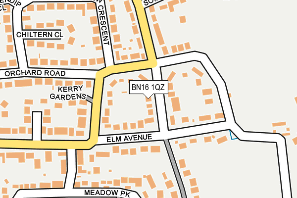 BN16 1QZ map - OS OpenMap – Local (Ordnance Survey)