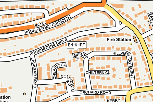 BN16 1RF map - OS OpenMap – Local (Ordnance Survey)