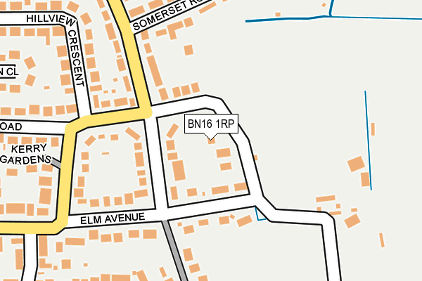 BN16 1RP map - OS OpenMap – Local (Ordnance Survey)