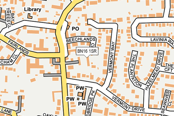 BN16 1SR map - OS OpenMap – Local (Ordnance Survey)