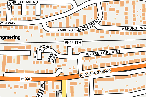 BN16 1TH map - OS OpenMap – Local (Ordnance Survey)