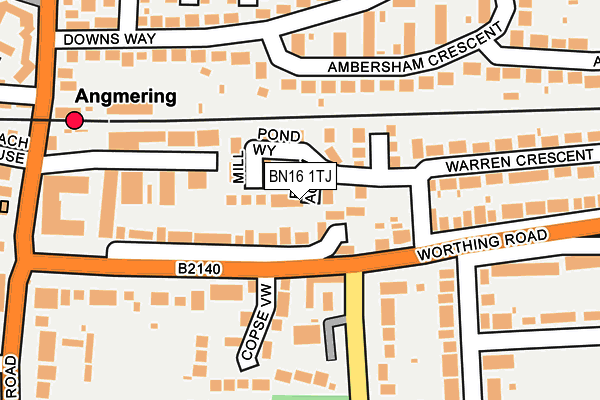 BN16 1TJ map - OS OpenMap – Local (Ordnance Survey)