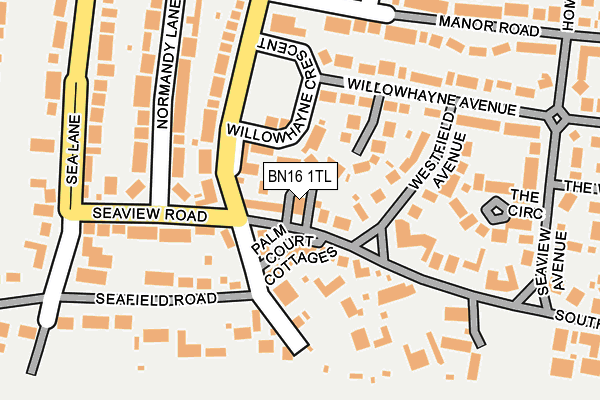 BN16 1TL map - OS OpenMap – Local (Ordnance Survey)