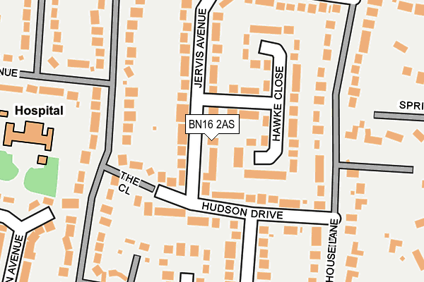 BN16 2AS map - OS OpenMap – Local (Ordnance Survey)