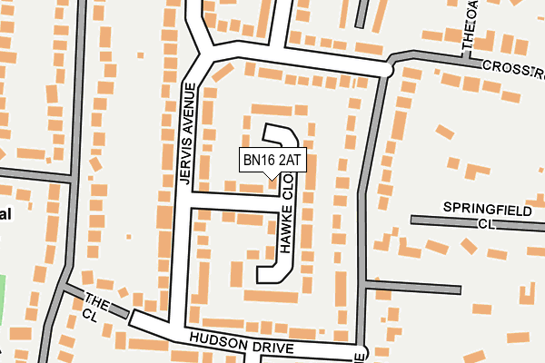 BN16 2AT map - OS OpenMap – Local (Ordnance Survey)
