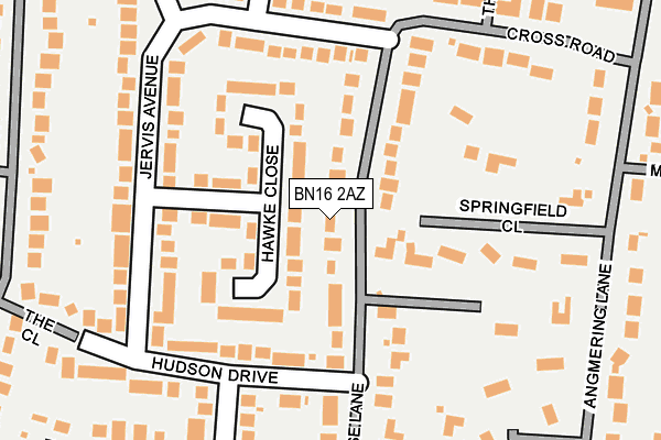 BN16 2AZ map - OS OpenMap – Local (Ordnance Survey)
