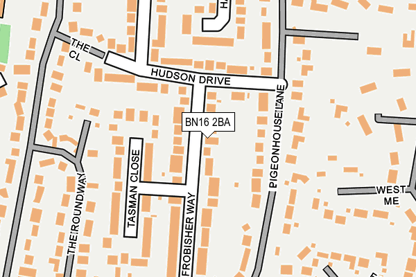 BN16 2BA map - OS OpenMap – Local (Ordnance Survey)