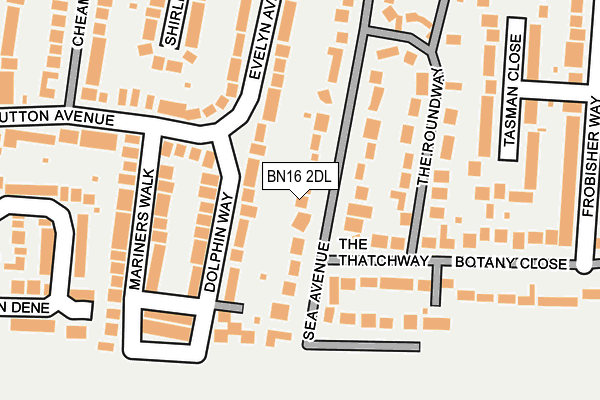 BN16 2DL map - OS OpenMap – Local (Ordnance Survey)