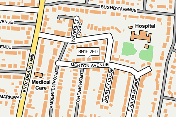 BN16 2ED map - OS OpenMap – Local (Ordnance Survey)