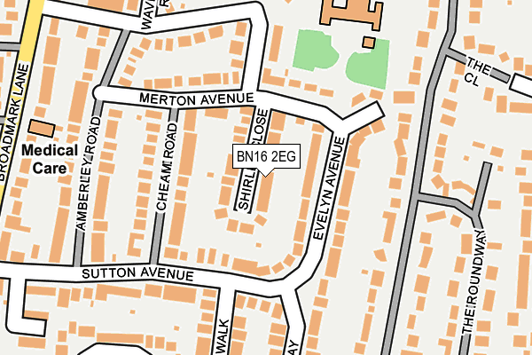 BN16 2EG map - OS OpenMap – Local (Ordnance Survey)