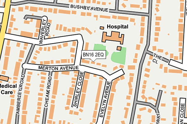 BN16 2EQ map - OS OpenMap – Local (Ordnance Survey)