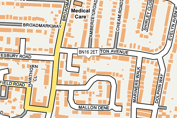 BN16 2ET map - OS OpenMap – Local (Ordnance Survey)
