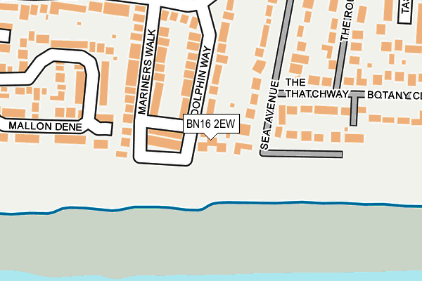 BN16 2EW map - OS OpenMap – Local (Ordnance Survey)