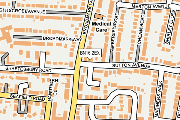 BN16 2EX map - OS OpenMap – Local (Ordnance Survey)