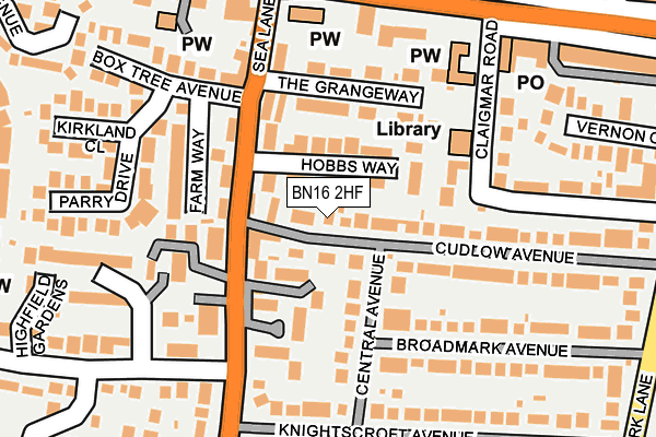 BN16 2HF map - OS OpenMap – Local (Ordnance Survey)