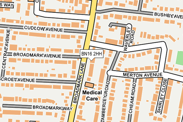 BN16 2HH map - OS OpenMap – Local (Ordnance Survey)