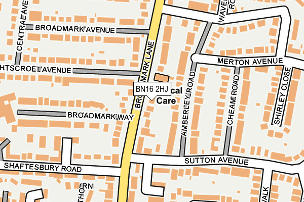 BN16 2HJ map - OS OpenMap – Local (Ordnance Survey)