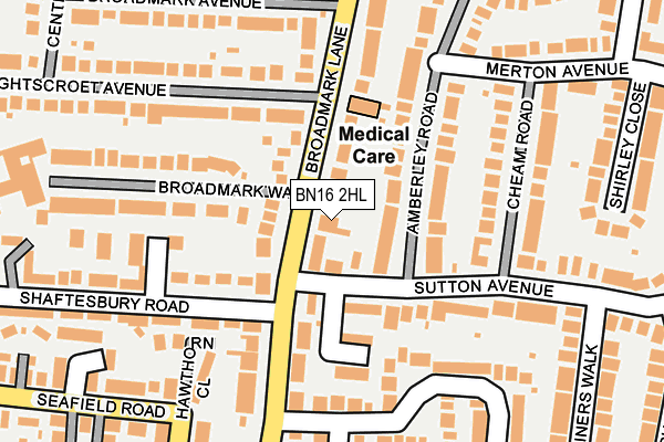 BN16 2HL map - OS OpenMap – Local (Ordnance Survey)