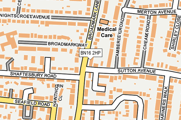 BN16 2HP map - OS OpenMap – Local (Ordnance Survey)