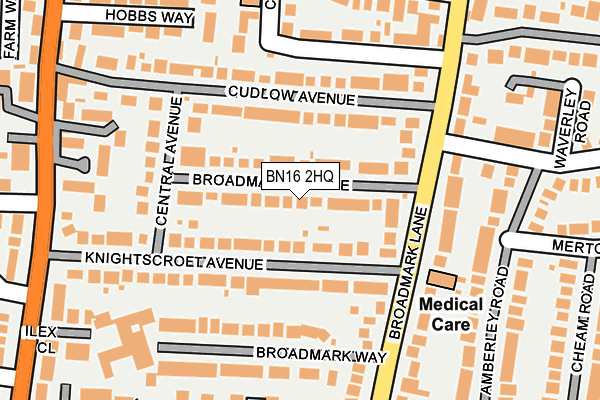 BN16 2HQ map - OS OpenMap – Local (Ordnance Survey)
