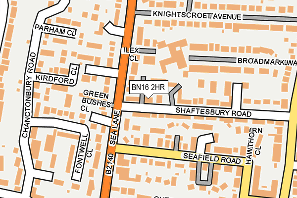 BN16 2HR map - OS OpenMap – Local (Ordnance Survey)