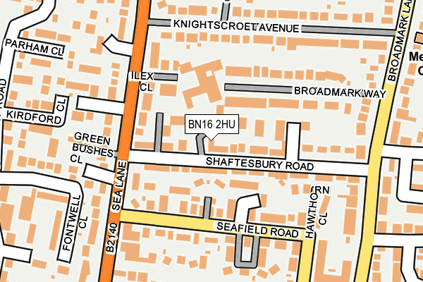BN16 2HU map - OS OpenMap – Local (Ordnance Survey)