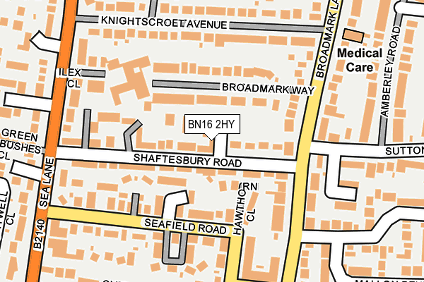 BN16 2HY map - OS OpenMap – Local (Ordnance Survey)