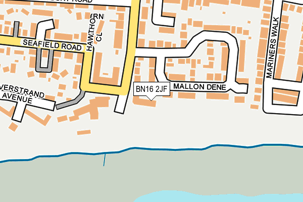 BN16 2JF map - OS OpenMap – Local (Ordnance Survey)