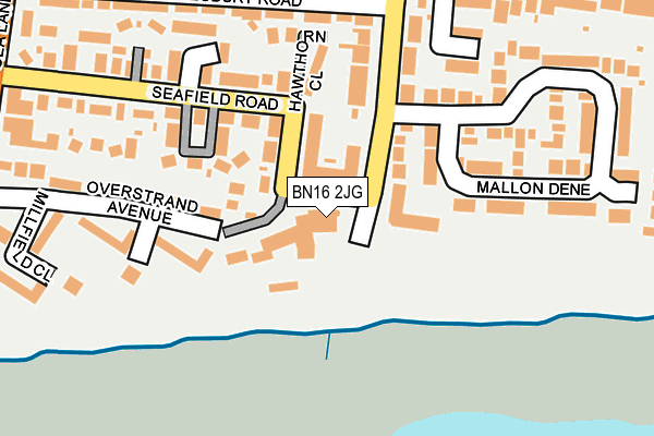 BN16 2JG map - OS OpenMap – Local (Ordnance Survey)