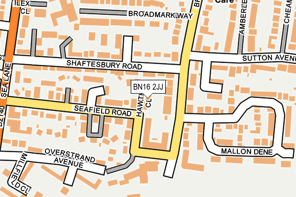 BN16 2JJ map - OS OpenMap – Local (Ordnance Survey)