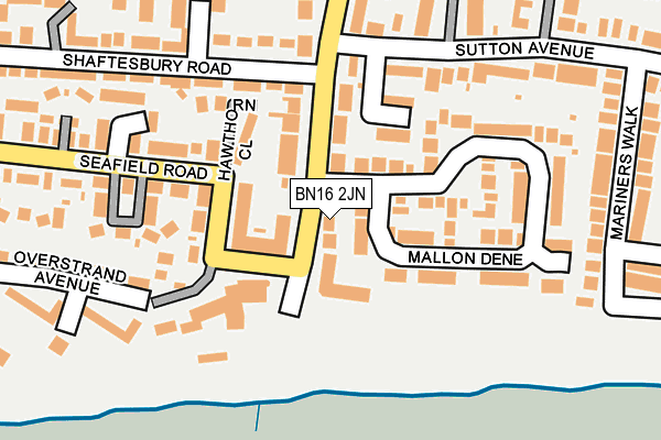 BN16 2JN map - OS OpenMap – Local (Ordnance Survey)