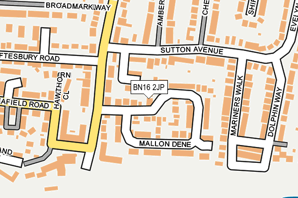 BN16 2JP map - OS OpenMap – Local (Ordnance Survey)