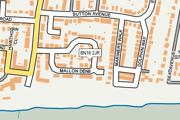 BN16 2JR map - OS OpenMap – Local (Ordnance Survey)
