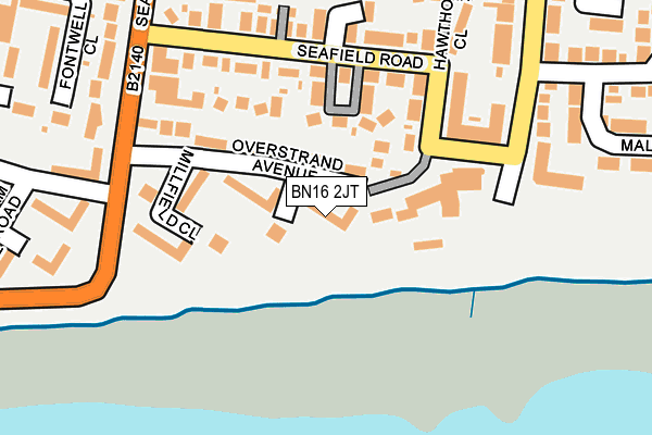 BN16 2JT map - OS OpenMap – Local (Ordnance Survey)