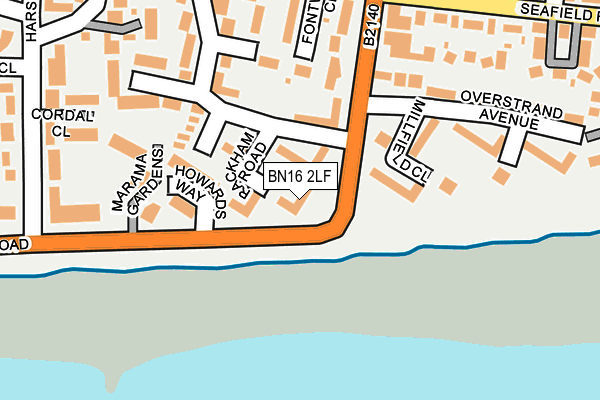 BN16 2LF map - OS OpenMap – Local (Ordnance Survey)