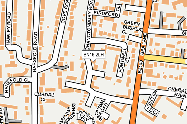 BN16 2LH map - OS OpenMap – Local (Ordnance Survey)
