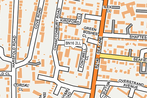 BN16 2LL map - OS OpenMap – Local (Ordnance Survey)