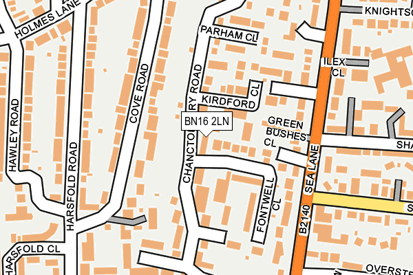 BN16 2LN map - OS OpenMap – Local (Ordnance Survey)