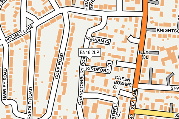 BN16 2LP map - OS OpenMap – Local (Ordnance Survey)