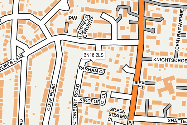 BN16 2LS map - OS OpenMap – Local (Ordnance Survey)