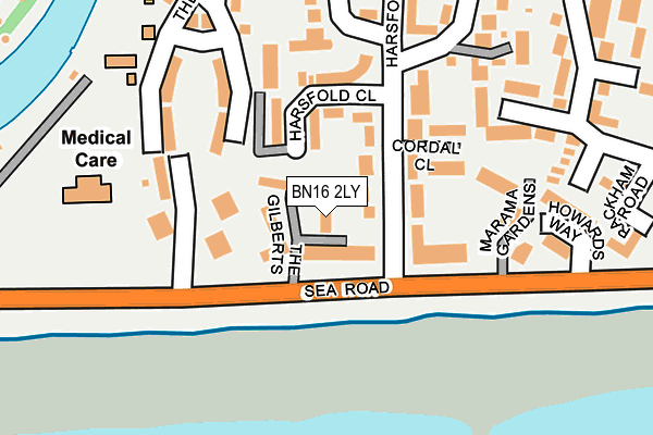 BN16 2LY map - OS OpenMap – Local (Ordnance Survey)