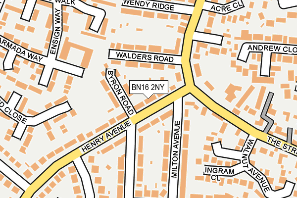 BN16 2NY map - OS OpenMap – Local (Ordnance Survey)